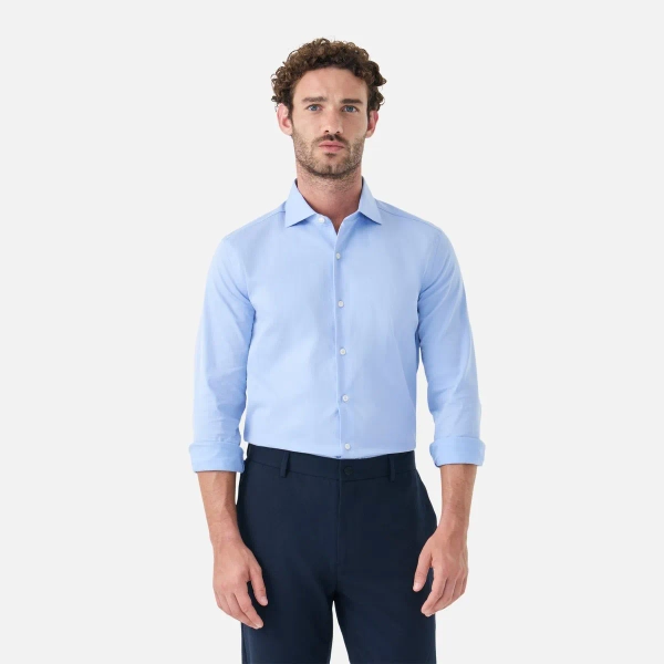 Camisa Italiana Azul Claro Masculina