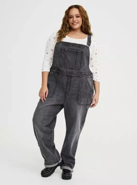 Straight Leg Overall, Black