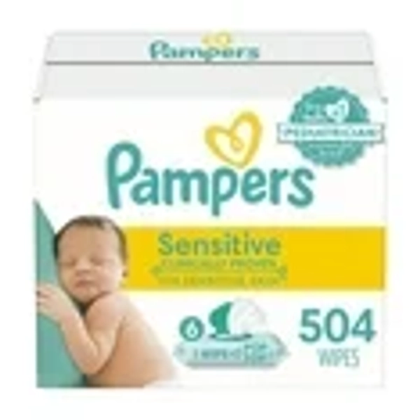 Baby Wipes Pampers Sensitive, Clinically Proven, Fragrance Free, Water Based, Hypoallergenic Baby Wipes, Baby Wipes Total