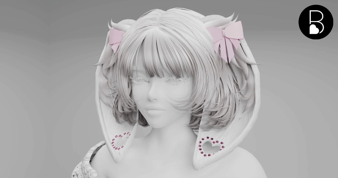 Heart Punched Bunny Ears