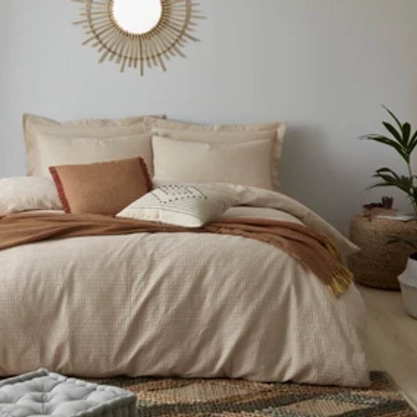 Amberley Waffle 100% Cotton Duvet Cover & Pillowcase Set