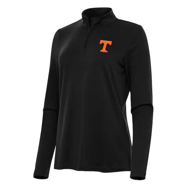 Women's Antigua Black Tennessee Volunteers Reprocess Quarter-Zip Top