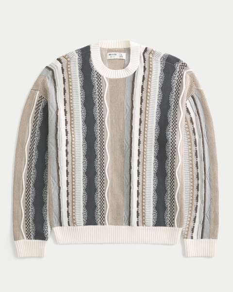 Boxy Striped Crew Sweater