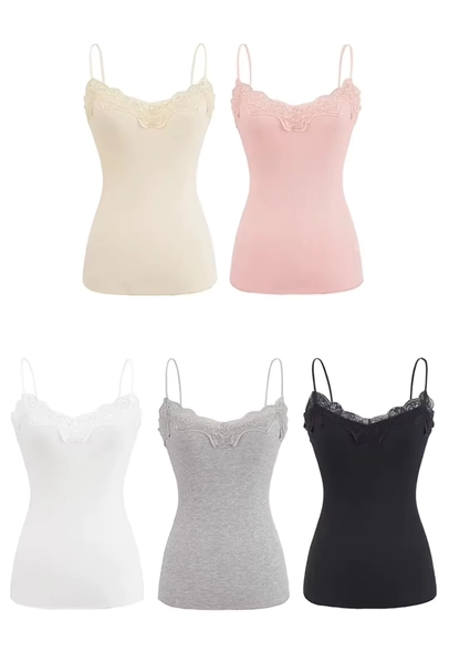 Women Ribbed Lace Patchwork Camis Tank Tee Top Camis - AliExpress 200000345