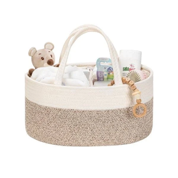 Canasta Organizadora de Pañales Beige