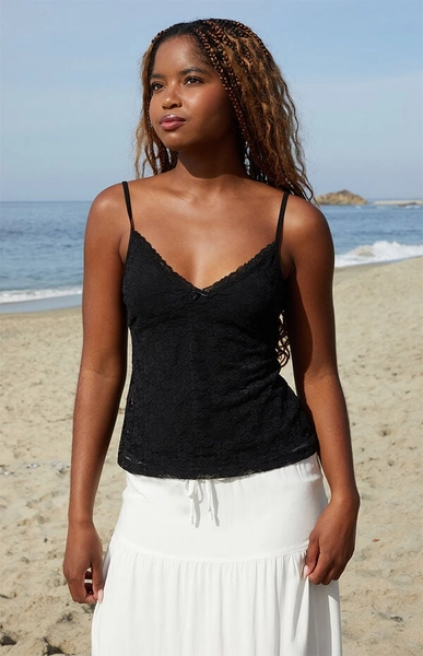 Black Amara Lace Tank Top