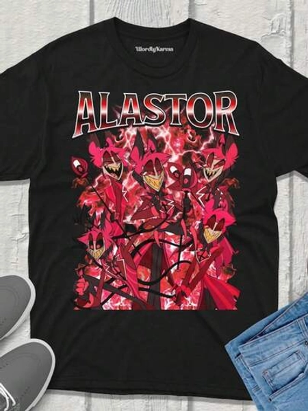 Alastor  Retro Fanmerch T-Shirt Vintage Streetwear   Apparel Featuring Hazin Hotel