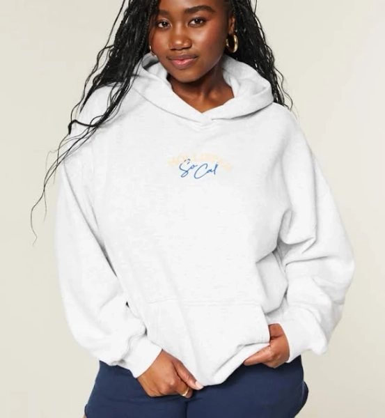 Hollister Women's Oversized Feel Good Graphic Hoodie