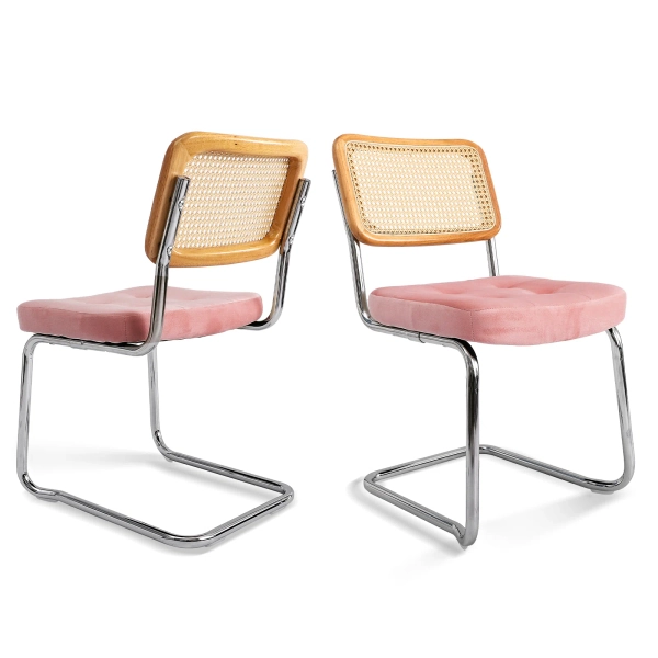 Ailbhe 18.9'' H Tufted Faux Leather Upholstered Cantilever Chair