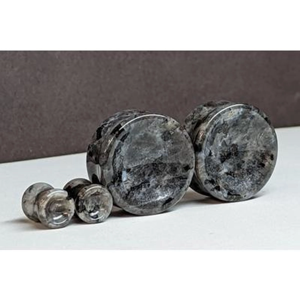 Concave Larvikite Stone Plugs