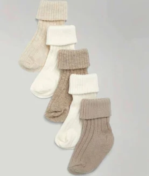 Mamas & Papas Sand Chunky Cotton Socks