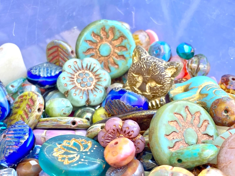 Czech Glass Bead Grab Bag: Multi-Color Jewelry Making Mix