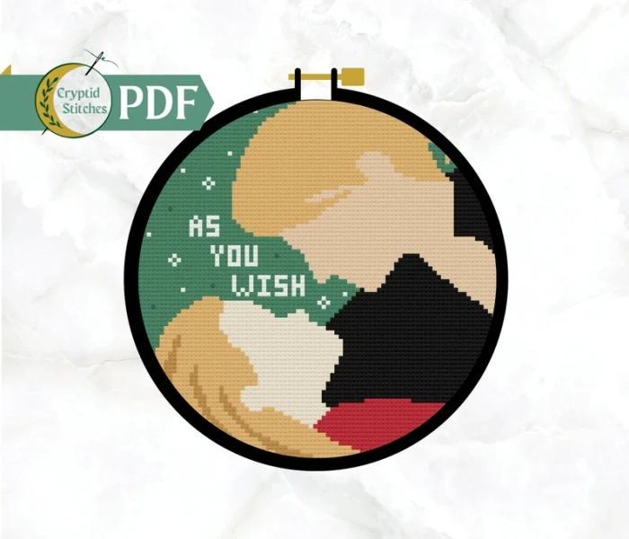 PDF Princess Bride Cross Stitch Pattern, As You Wish, Princess Buttercup and Westley, S Morgenstern