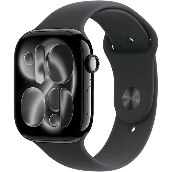 Apple Watch Series 11 (GPS+Cellular) 46mm Aluminum Case with Black Sport Band - M/L - Jet Black (Verizon) - (2025)