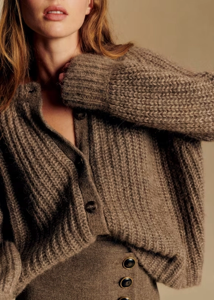 Emile Cardigan - Dark Taupe - Alpaca - Sézane