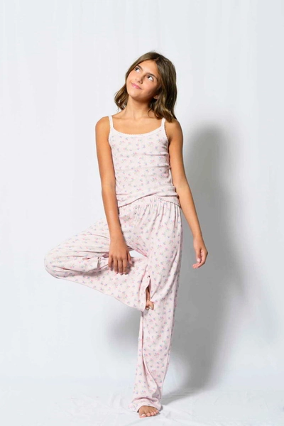 TWEEN MARINA PRINTED POINTELLE TANK TOP