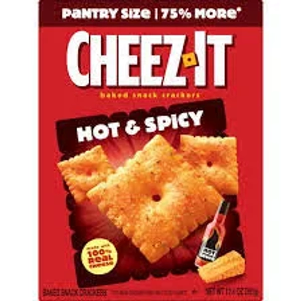 Cheez-It Hot and Spicy Cheese Crackers, Baked Snack Crackers, 12.4 Oz