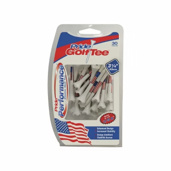 Pride Performance 3.25'' USA Flag Print Plastic Tee 30 Count