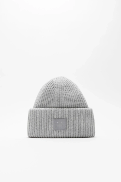 Acme Studios | Large face logo beanie | Light Grey Melange
