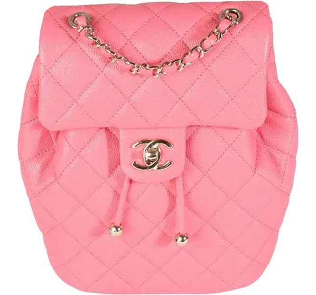 Chanel Pink Quilted Caviar Drawstring Backpack Handbag | myGemma
