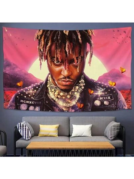 Rapper J-Juice Funny W-Wrld Cool Tapestry Background Hanging Cloth Bedroom Tapestry Room Decor Aesthetic Tapestry Wall Hanging