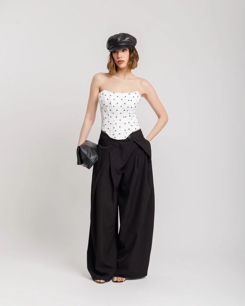 Pantaloni palazzo con pieghe