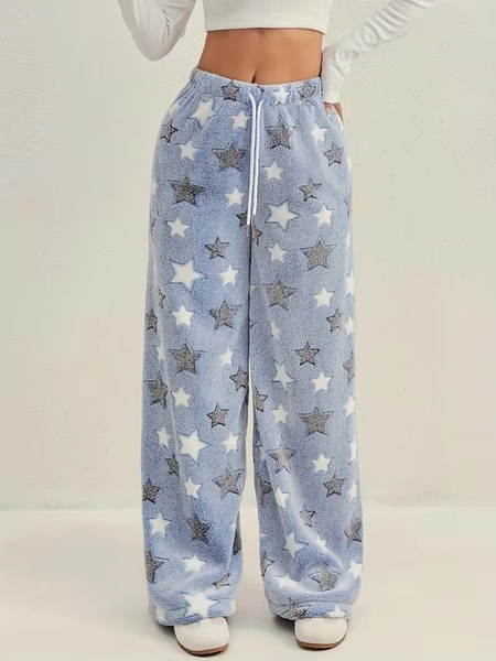 25aw homewear trends womens thickened flannel wide leg long - Temu