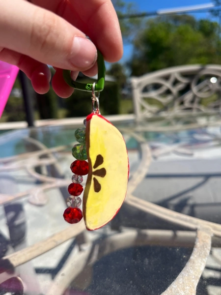 Apple Slice Keychain Charm