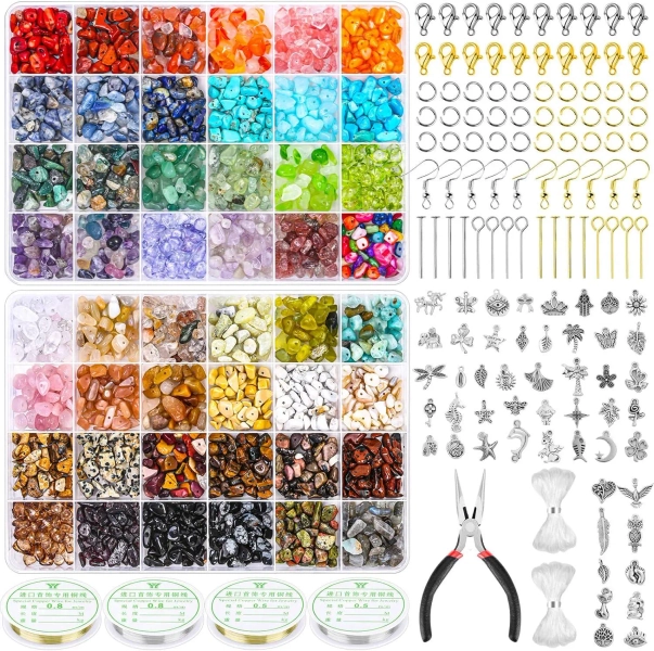 Crystal Beads Jewelry Making Kit: 48 Colors, Charms & Findings