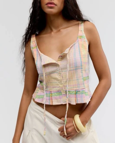 Free People Carousel Low Square Neck Top