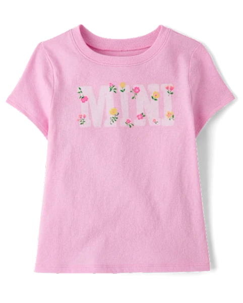 Baby And Toddler Girls Mommy And Me Floral Mini Graphic Tee - Pink