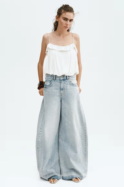 Wide-leg jeans - Light denim blue