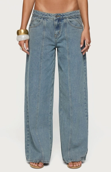 Stitch & Pleat Low Rise Jeans