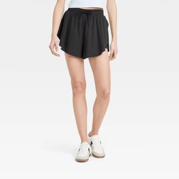 Women's Woven High-Rise Flutter Shorts 3" - All In Motion Black M