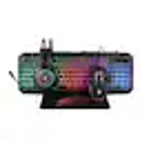 RadioShack - All-in-One PC Gaming Set Keyboard Mouse Headset and Pad - Black