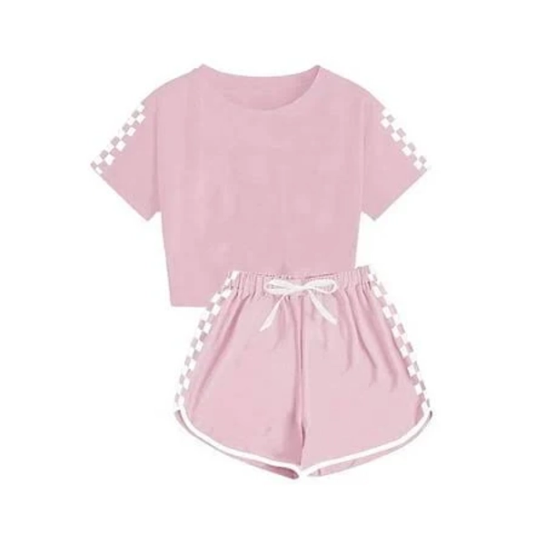 Auroural Girls Clothes Sets Kid Outfit Sets Fashion Boy and Girls' Casual Short Sleeve Round Neck Shirts Drawstring Short Pants Sets4-16 Years