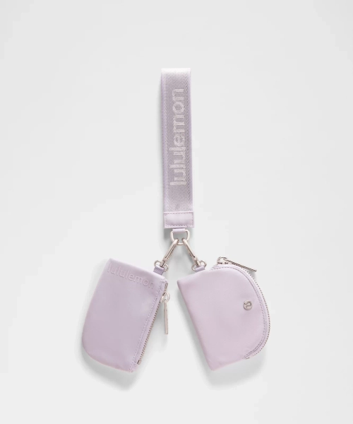 Dual Pouch Wristlet  - Faint Lavender - ONE SIZE