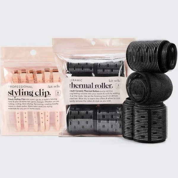 Kitsch Hair Rollers + Styling Hair Clips Bundle