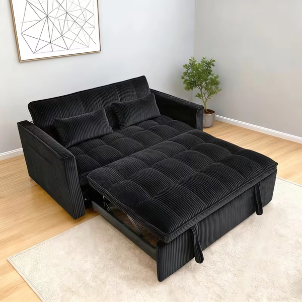 3 in 1 convertible sofa bed 54 inch striped velvet pull sofa - Temu
