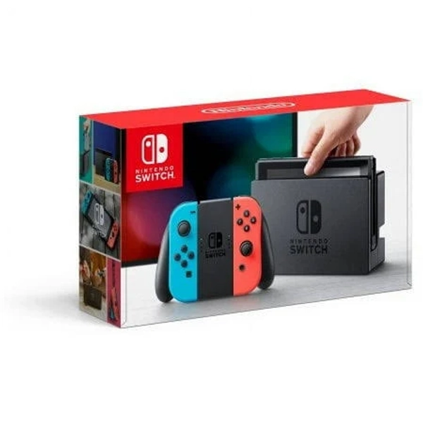 Nintendo Switch Gaming Console Neon Blue and Neon Red Joy-Con, Size: No Extra Storage