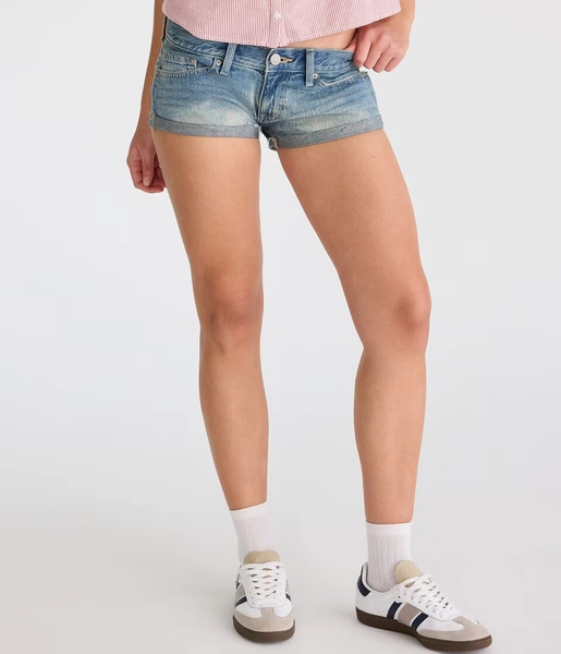 Super Low-Rise Micro Denim Shorts