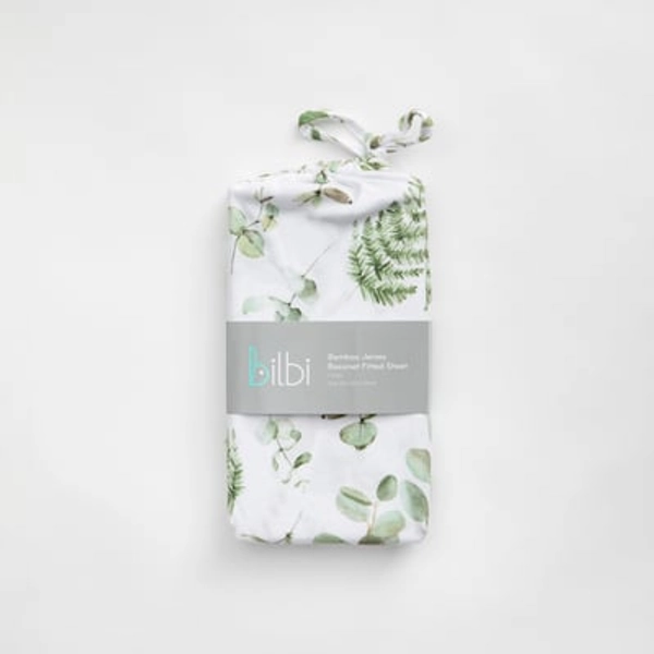 Bilbi Bamboo Bassinet Fitted Sheet Foliage