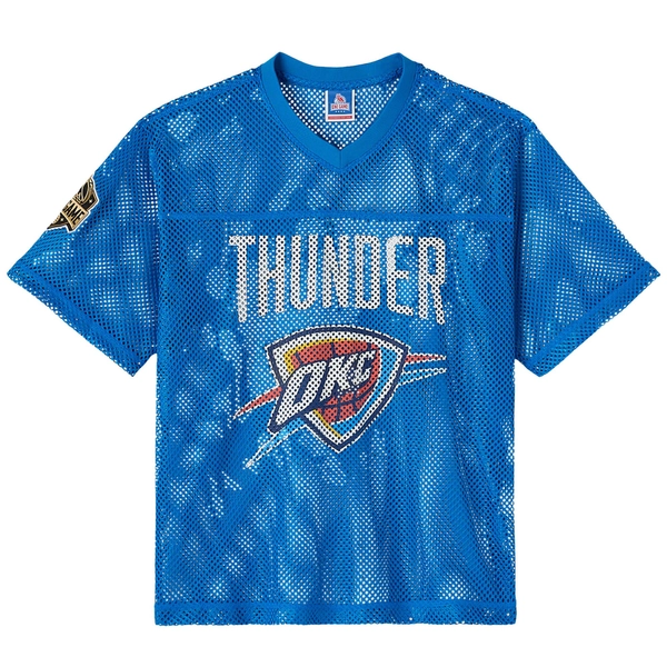 Men's Oklahoma City Thunder  OVO x NBA Blue Mesh Football Fashion Jersey