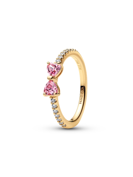 Sparkling Pink Bow Ring