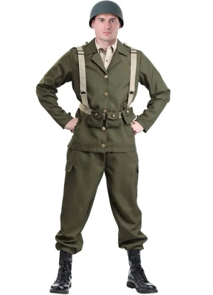 Deluxe WW2 Soldier Costume for Adults Military Costumes