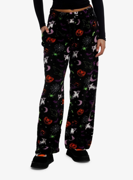 Halloween Icons Sherpa Girls Pajama Pants