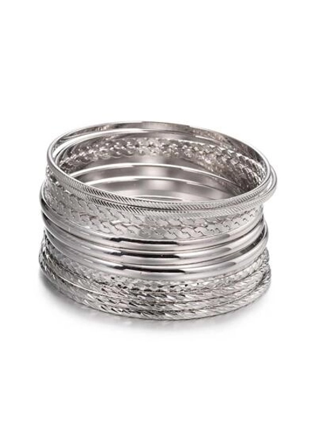 RINTOLER 12pcs Unique Geometric Hollow Woven Bracelet Set, Bracelet Diameter 7cm (Please Confirm The Product Size Is Suitable Before Purchasing.)