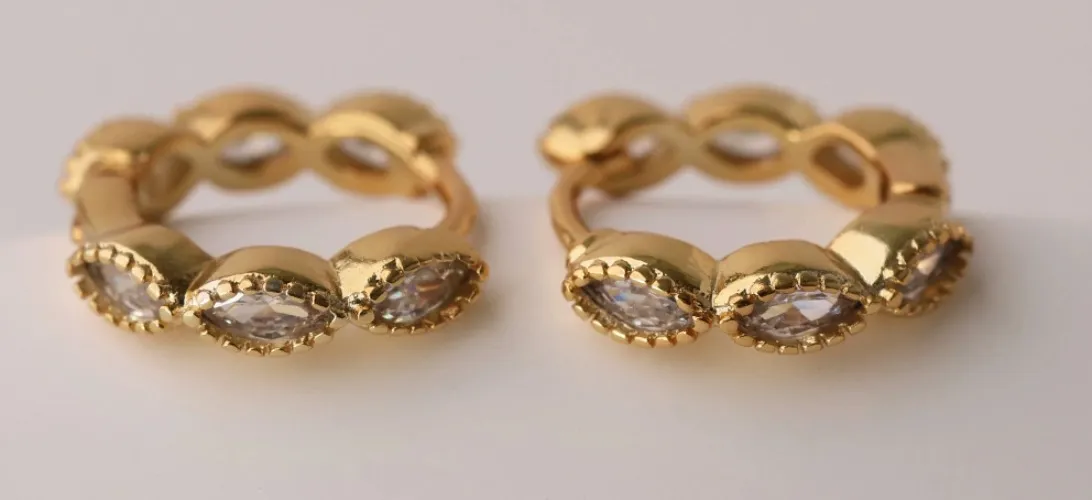 Marquise Gold Hoop Earring