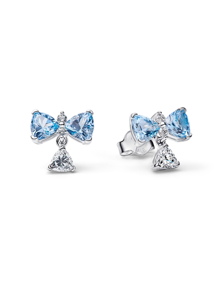 Bridgerton Blue Bow Stud Earrings