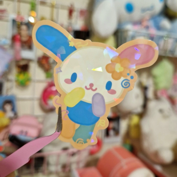 Usahana Rainbow Bunny Vinyl Glitter Sticker